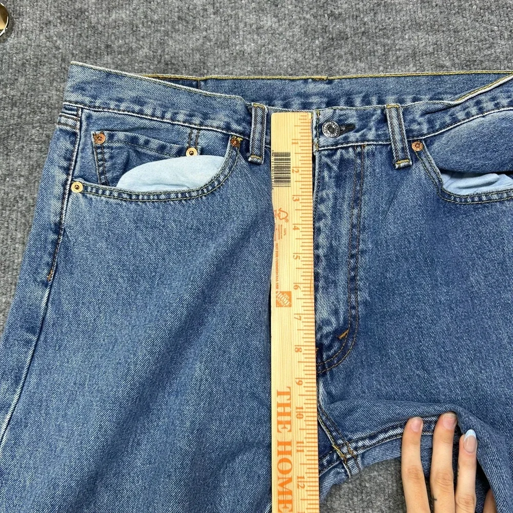 Levi's Jeans Men's Blue Denim Mid Rise Straight Pockets Classic Zip Fly‎ - 35X31